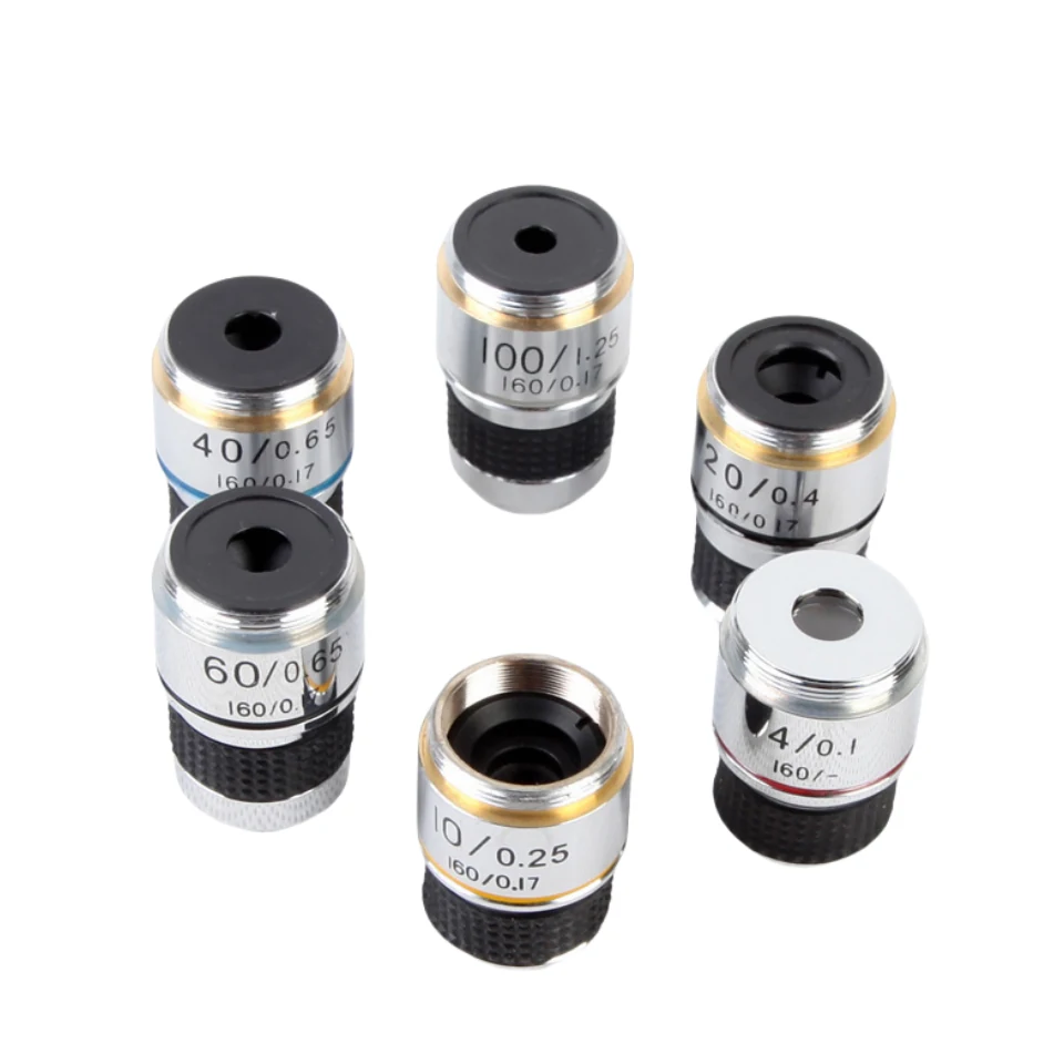 185 Achromatic Optical Microscope Objective Lens Metal Copper