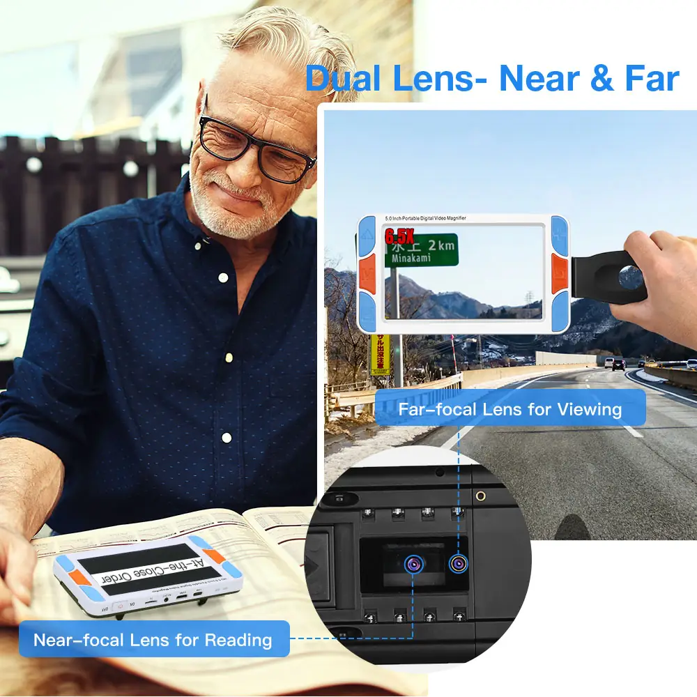 5.0 Inch 3x-48x HD LCD Screen Video Magnifier Amplifying Reading Aid