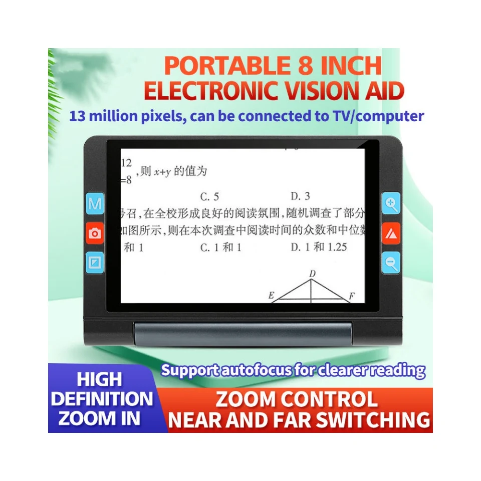 8 Inch 2x-20x Color HD Portable Video Magnifier Color SONY Lens