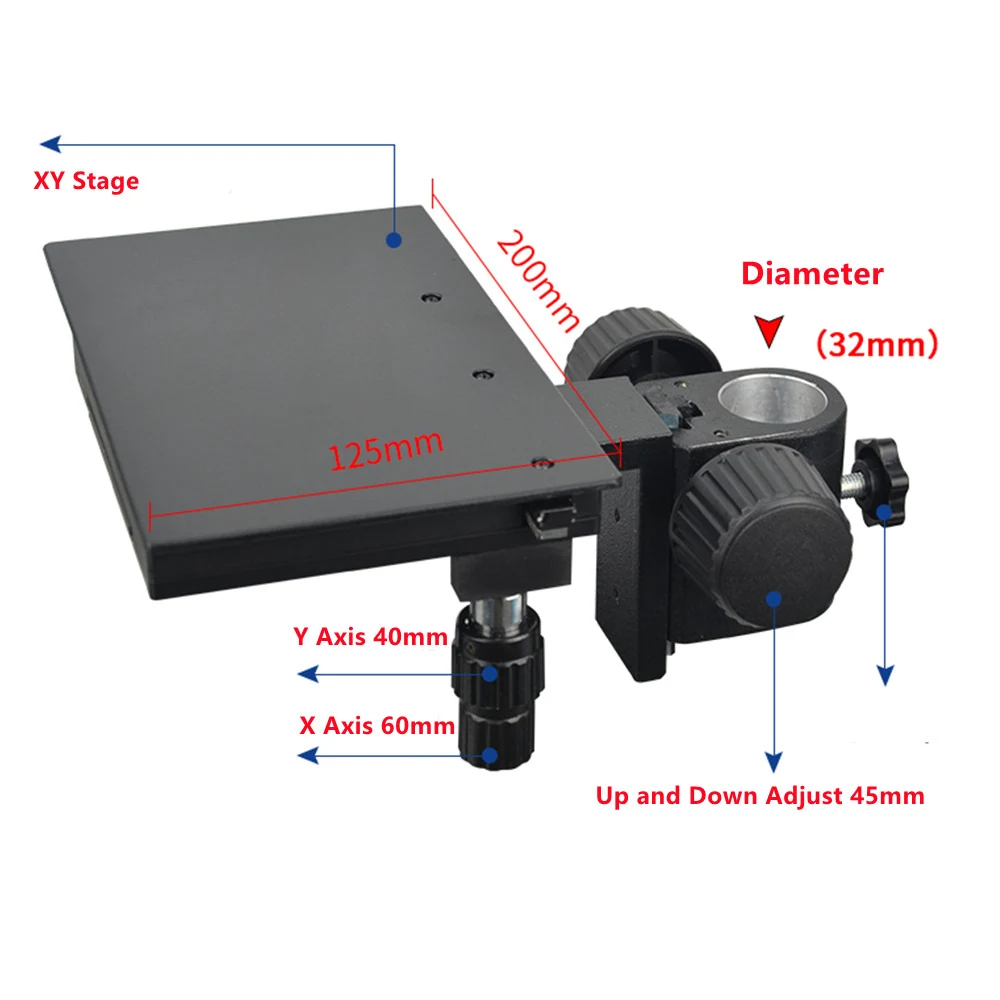 32mm XY Microscope Stage with Bracket X Aixs 60mm Y Aixs 40mm